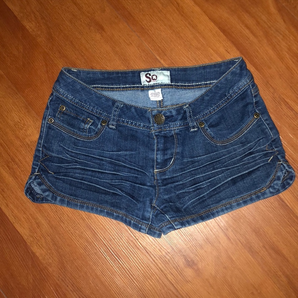 SO Juniors’ Short Denim Shorts Dark Blue Size 3